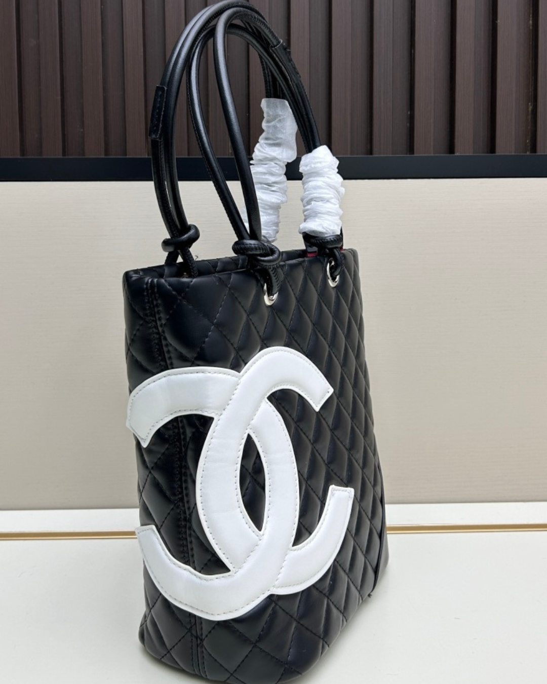 Chanel Black Quilted Leather Cambon Ligne Small Tote Bag – Homage Edition