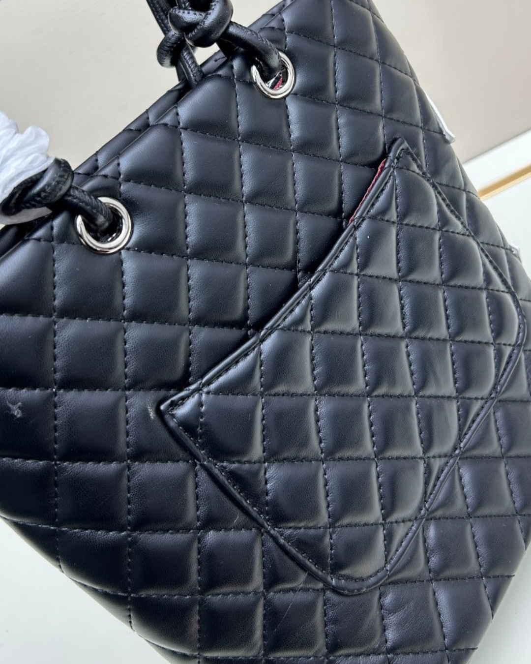 Chanel Black Quilted Leather Cambon Ligne Small Tote Bag – Homage Edition