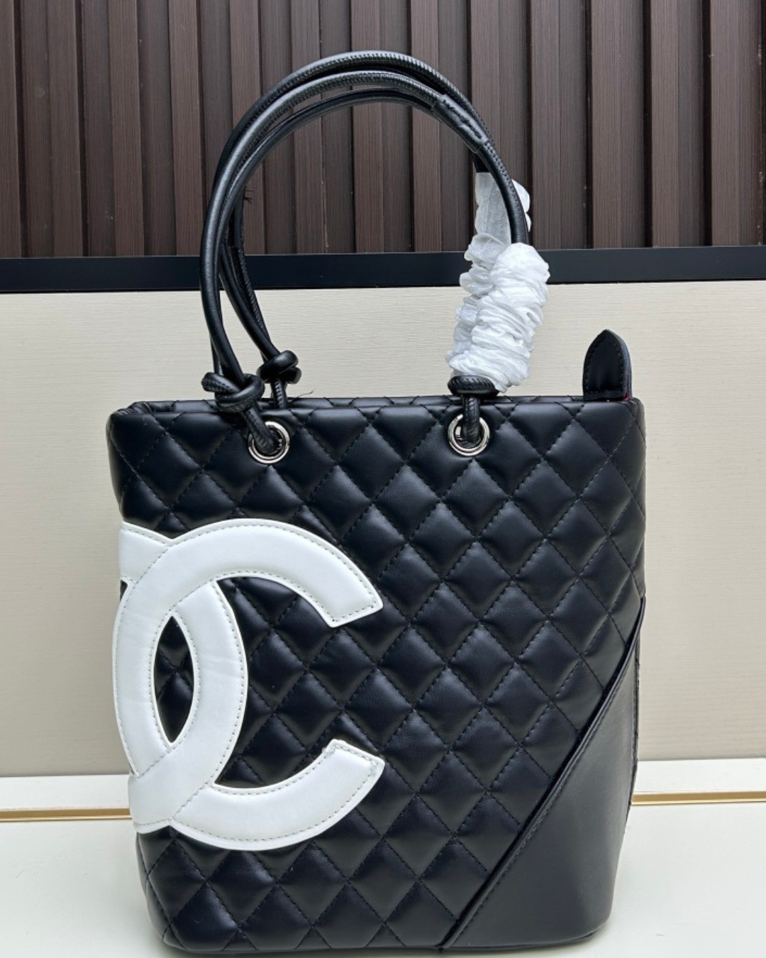 Chanel Black Quilted Leather Cambon Ligne Small Tote Bag – Homage Edition